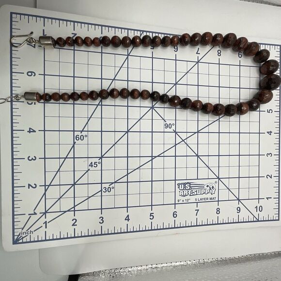 Jay King Mine Finds DTR Tiger's Eye (RED?) Necklace 20" - 22.5" Graduated - Picture 10 of 12